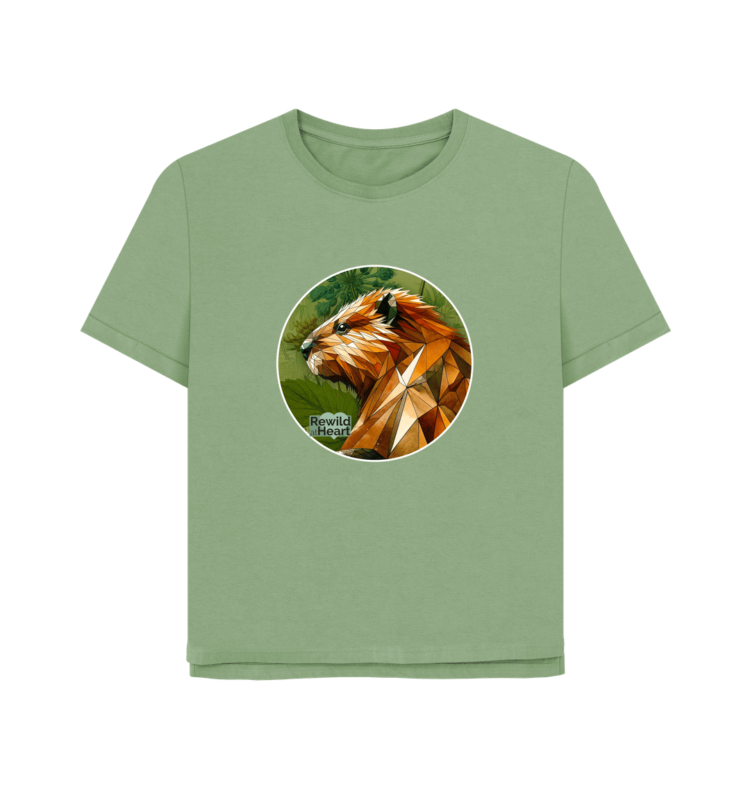 Sage Beaver Botanical Women's Relaxed-Fit T-Shirt