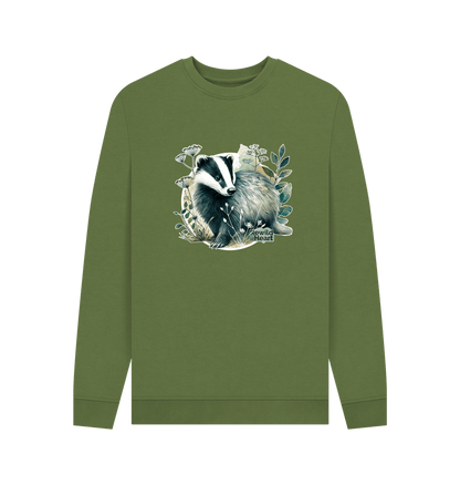 Khaki Printed Sweater Front