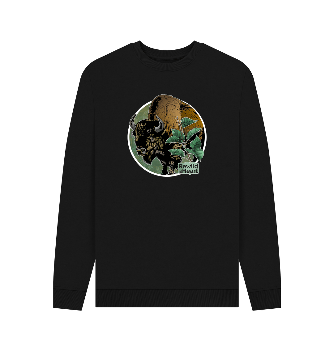 Black Printed Sweater Front