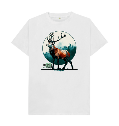 White Red Deer Rewild Side | Men's T-Shirt