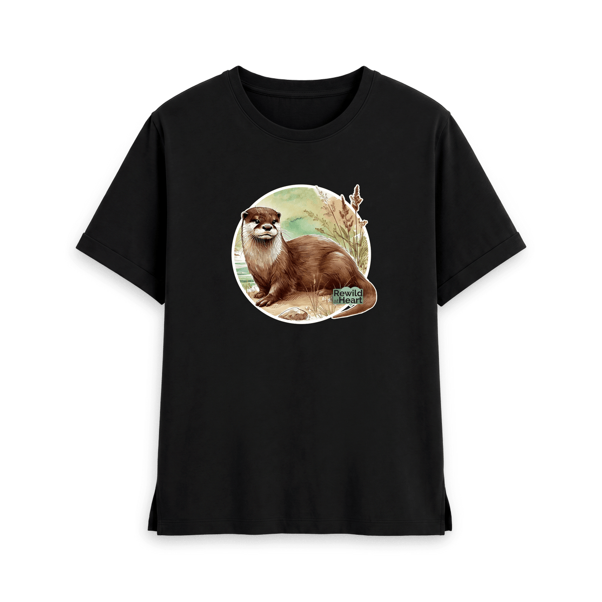 Black Printed T-shirt Front