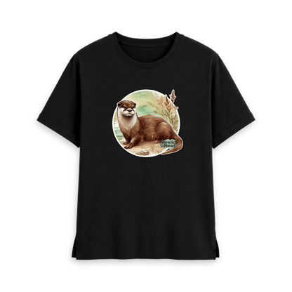 Black Printed T-shirt Front