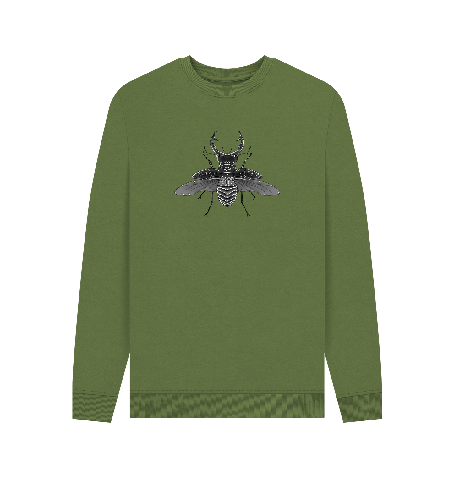 Khaki Printed Sweater Front