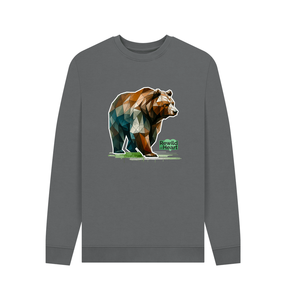 Slate Grey Printed Sweater Front
