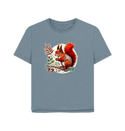 Stone Blue Red Squirrel Oak Women's Relaxed-Fit T-Shirt