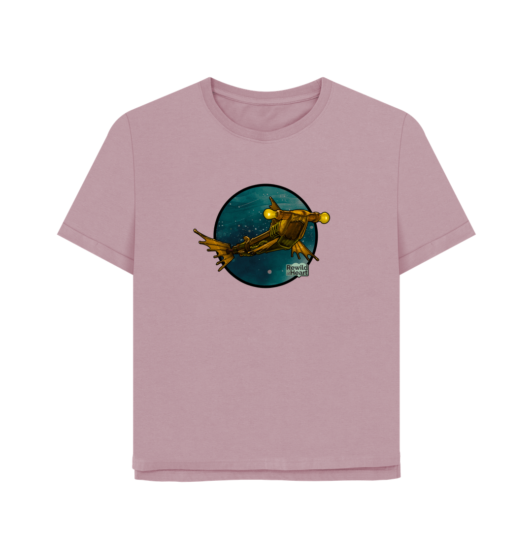 Mauve Steampunk Hammerhead Shark Relaxed-Fit T-Shirt