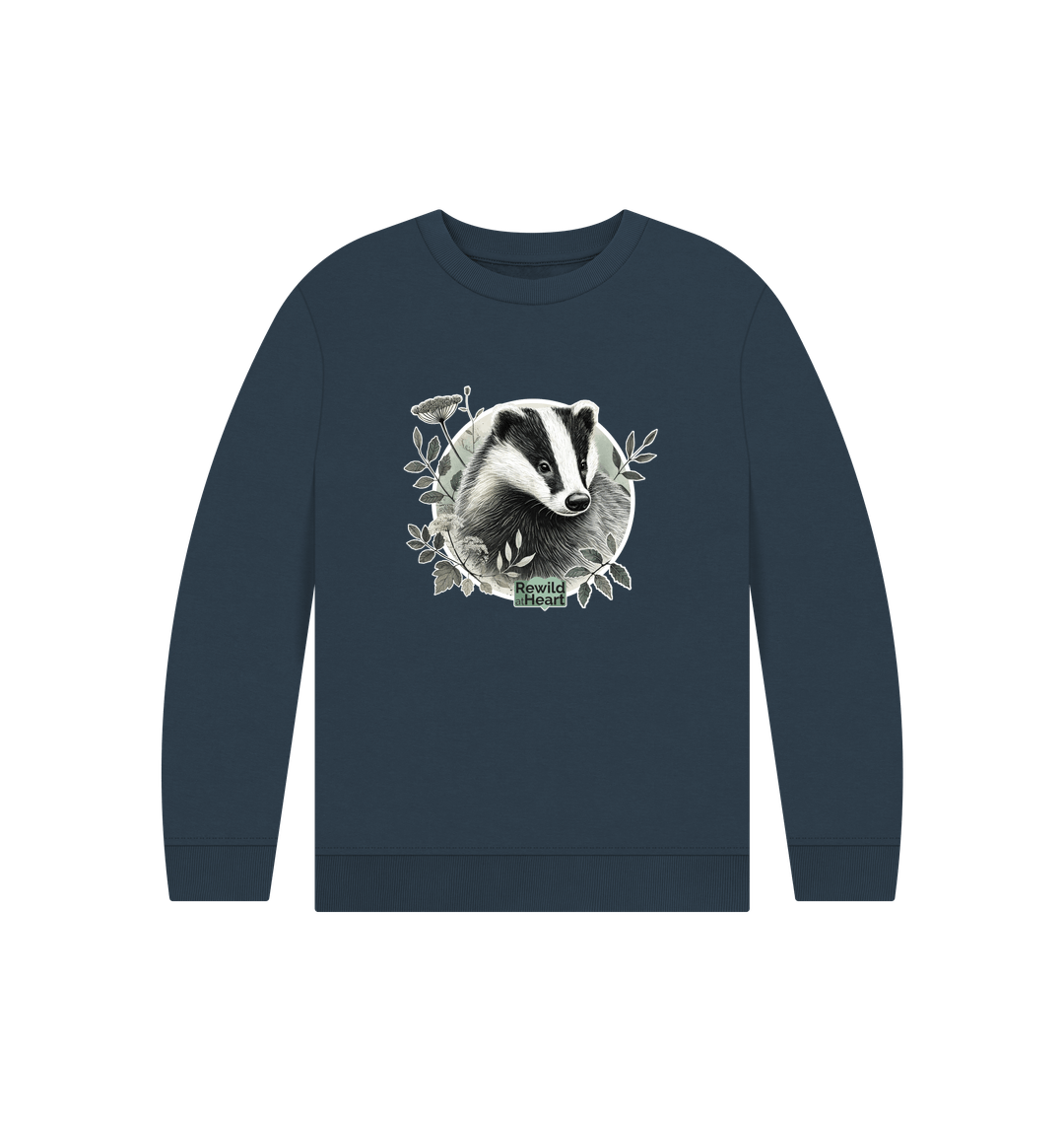 Navy Blue Printed Kids Jumper