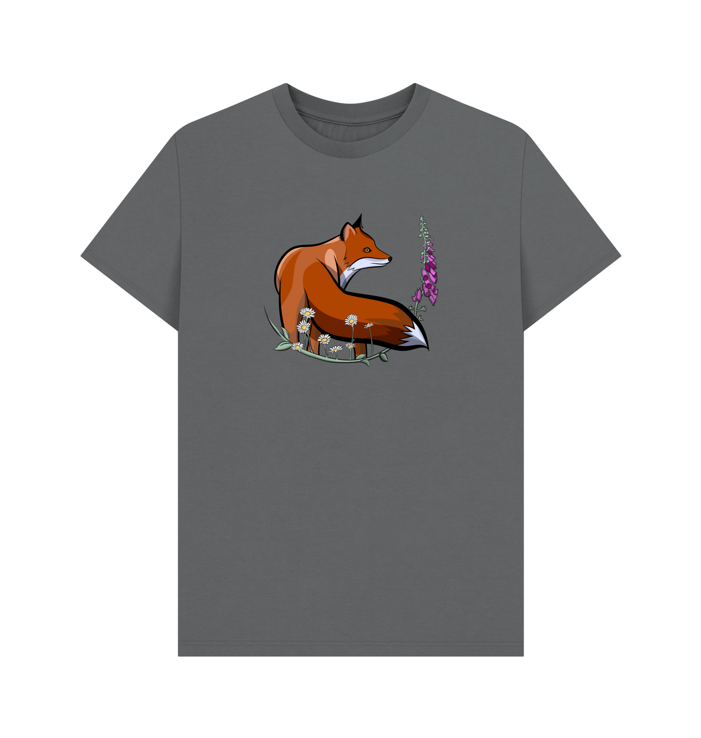 Slate Grey Printed T-shirt Front