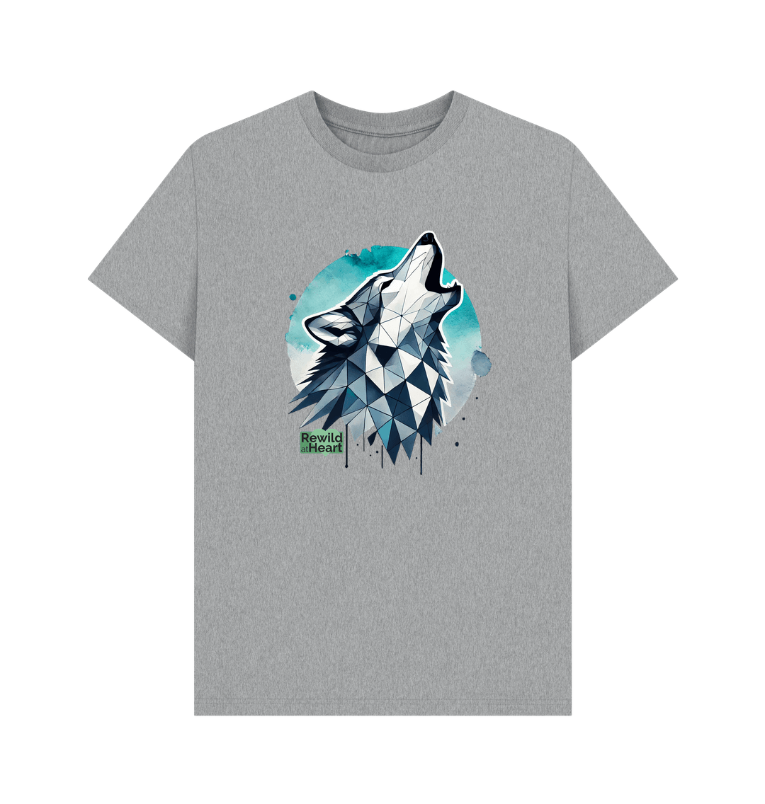 Athletic Grey Primal Wolf Howl Men's T-Shirt