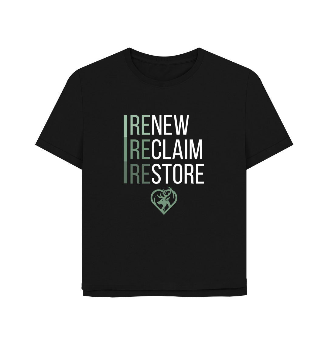 Black Renew, Reclaim, Restore | Women's Relaxed-Fit T-Shirt