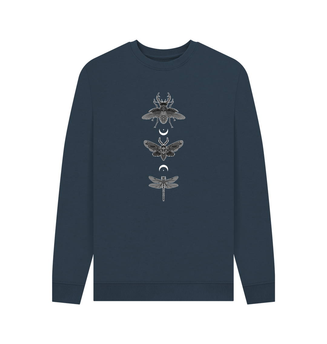 Navy Blue Moonlit Insect Trio Men's Sweater