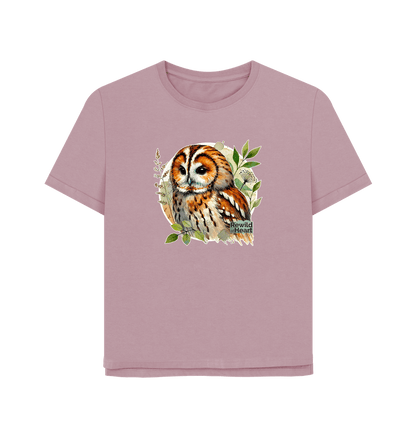 Mauve Tawny Owl Forest Women's Relaxed-Fit T-Shirt