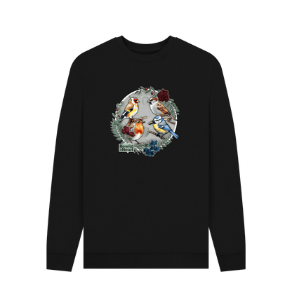 Black British Songbird Wreath Men's Sweater