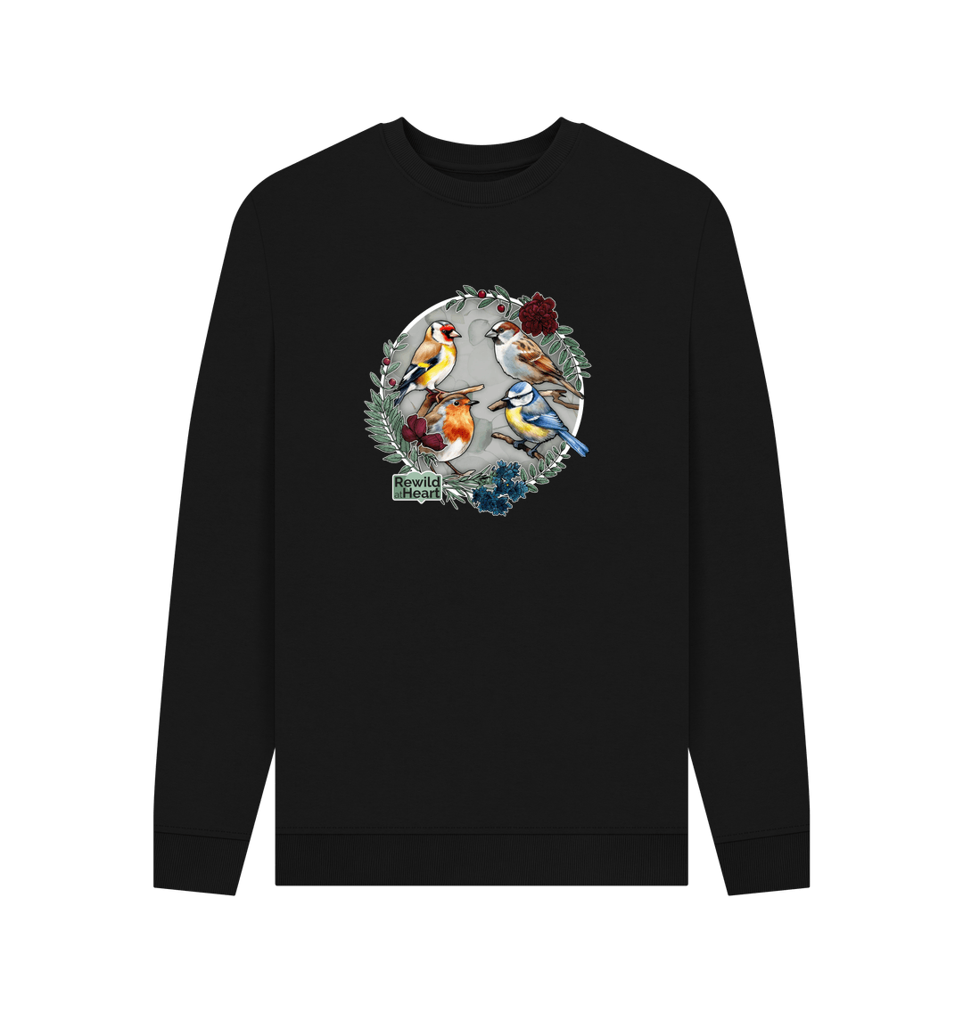Black Printed Sweater Front