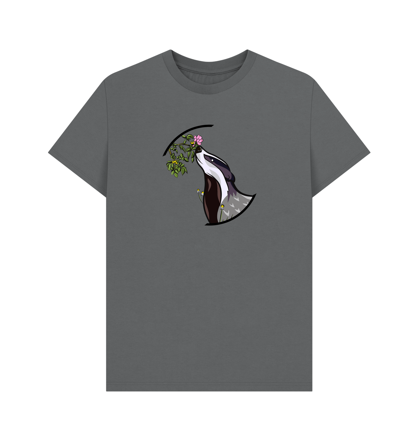 Slate Grey Printed T-shirt Front