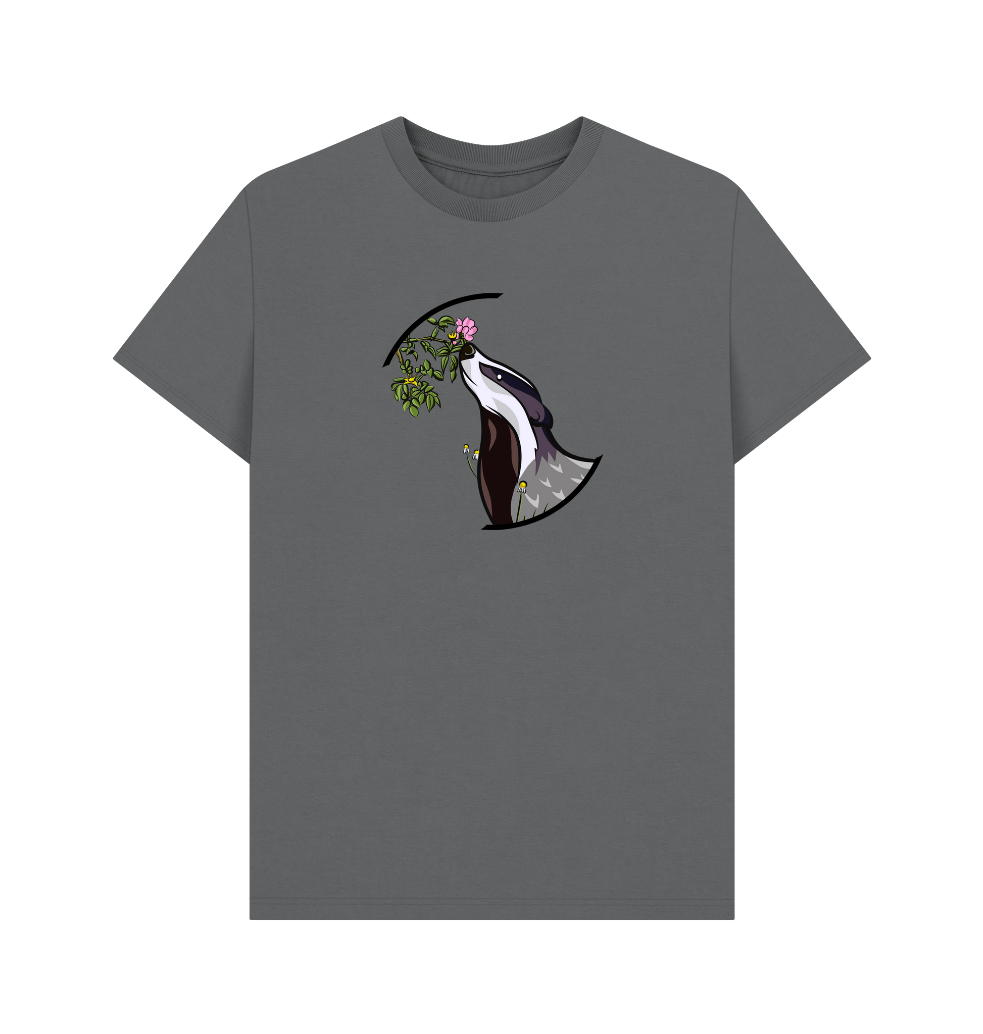 Slate Grey Printed T-shirt Front