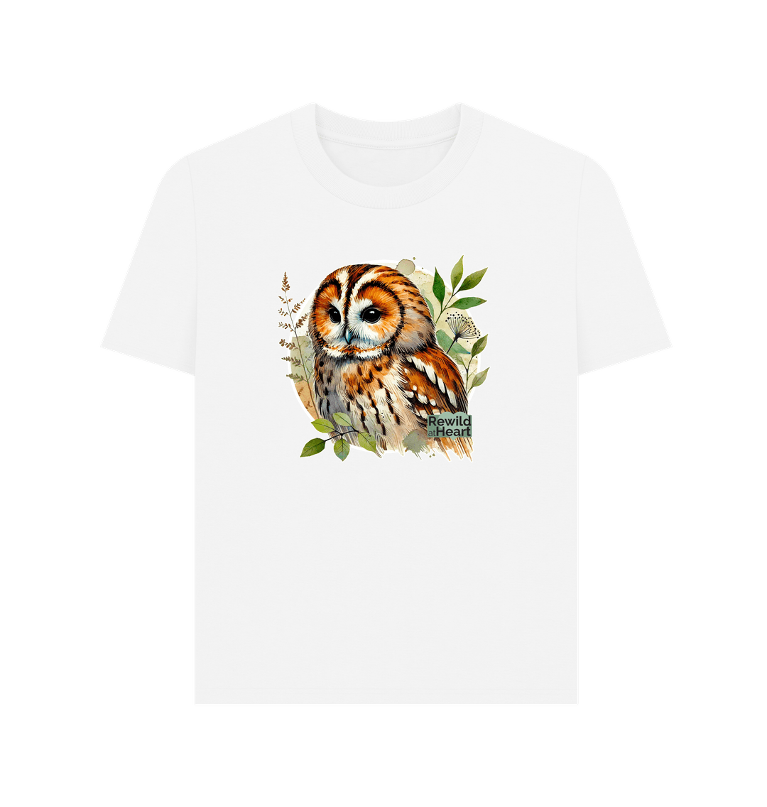 White Tawny Owl Forest Women's Classic T-Shirt