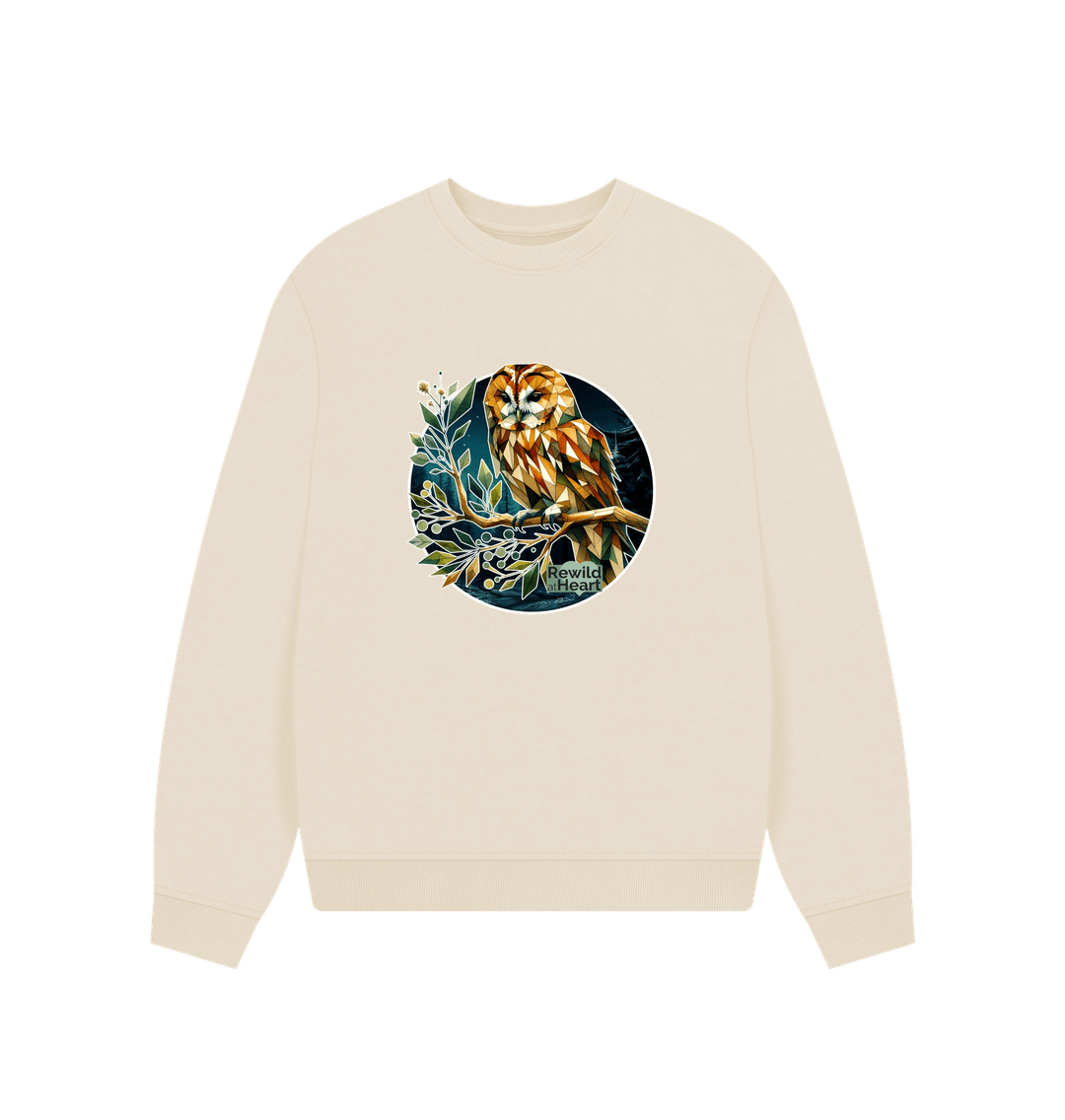 Oat Tawny Owl Women's Oversized Jumper