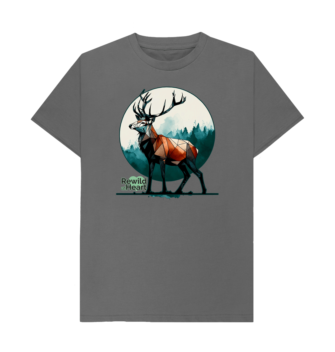 Slate Grey Red Deer Rewild Side | Men's T-Shirt