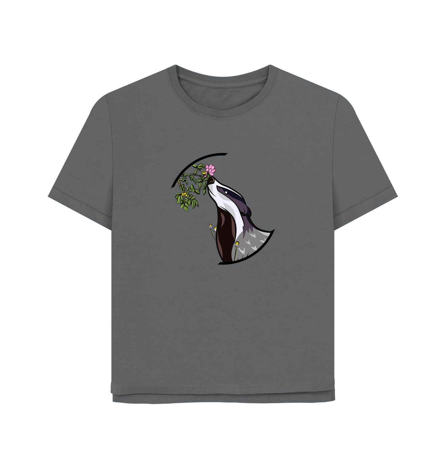 Slate Grey Printed T-shirt Front
