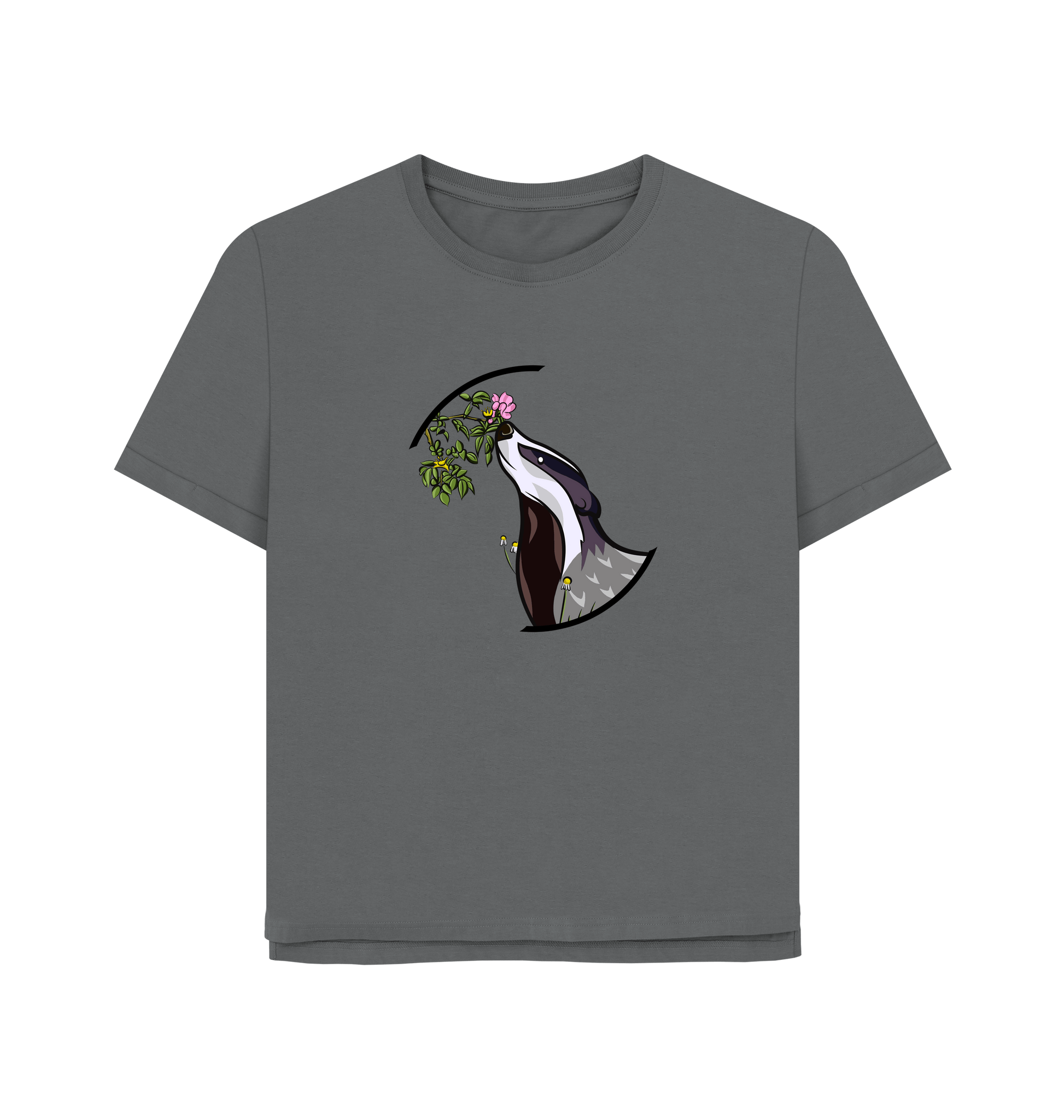 Slate Grey Printed T-shirt Front