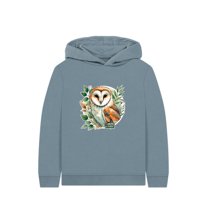 Stone Blue Printed Kids Hoodie