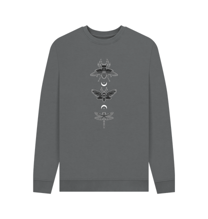 Slate Grey Moonlit Insect Trio Men's Sweater