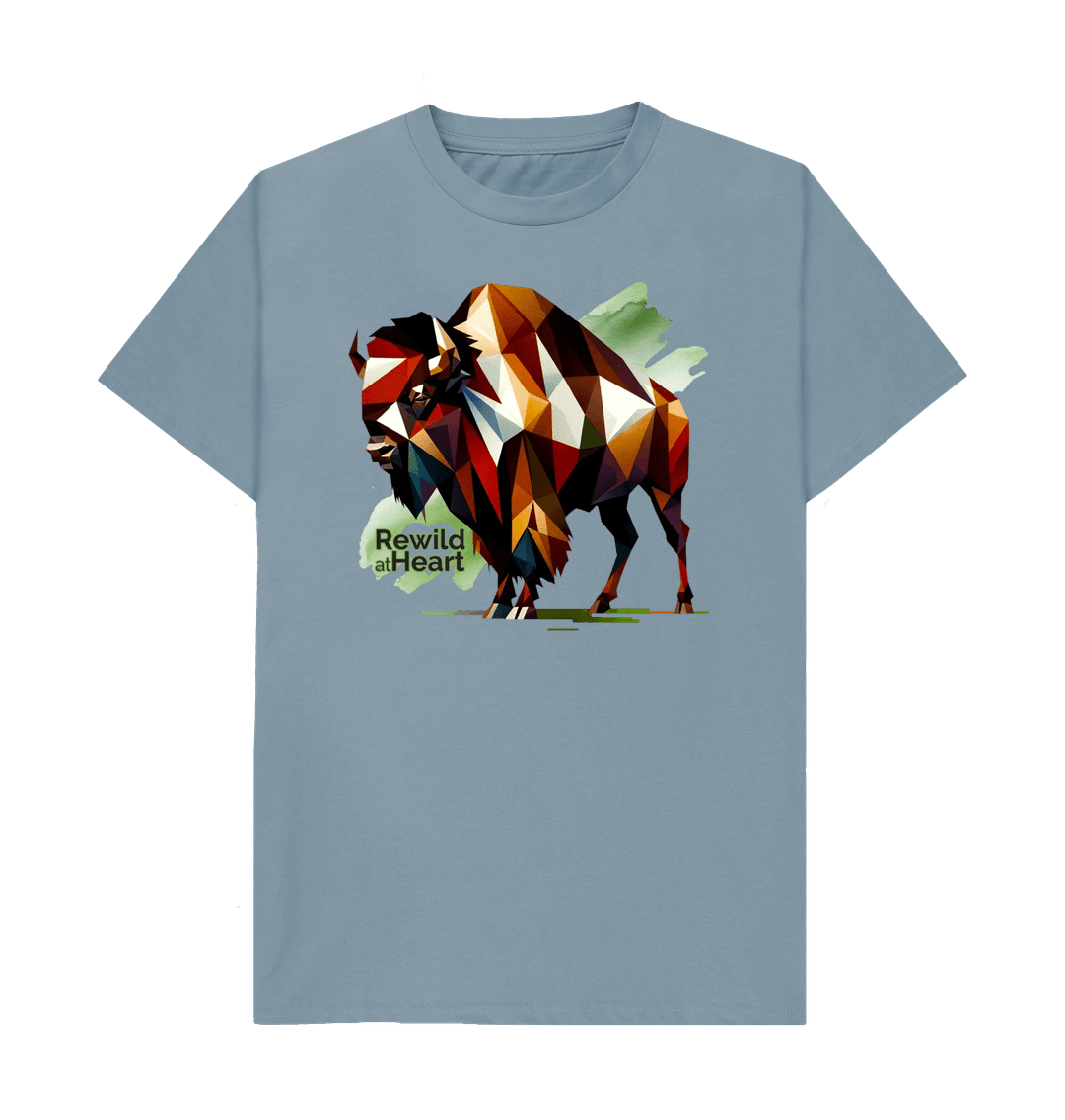 Stone Blue European Bison | Men's T-Shirt