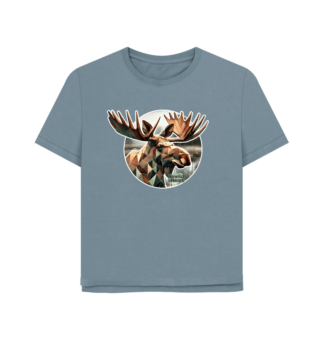 Stone Blue Guardian Elk Women's Relaxed-Fit T-Shirt