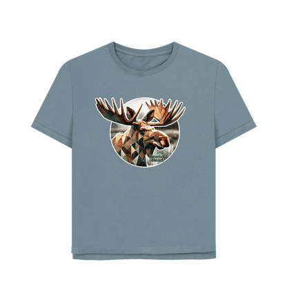 Stone Blue Guardian Elk Women's Relaxed-Fit T-Shirt