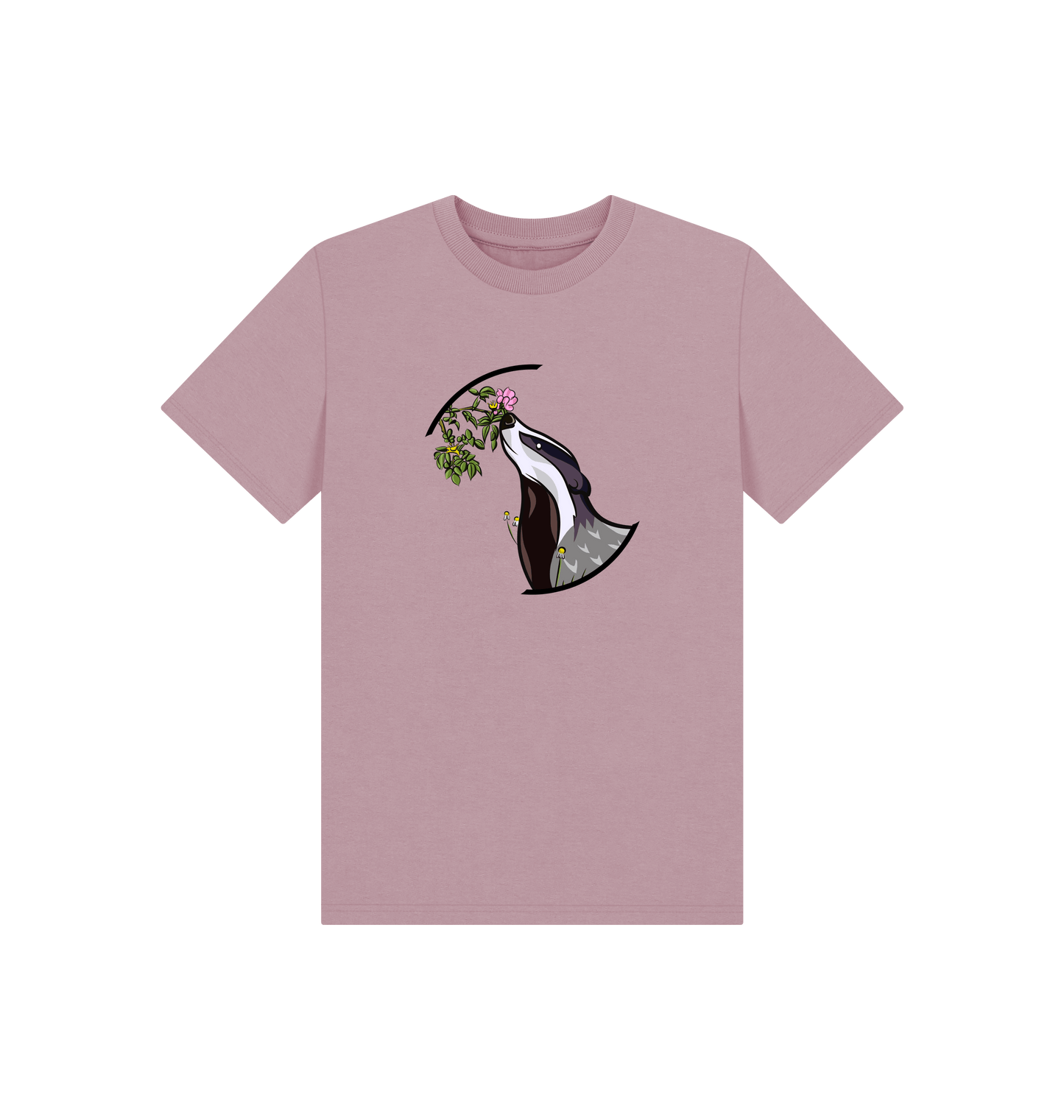 Mauve Printed Kids T-Shirt Front