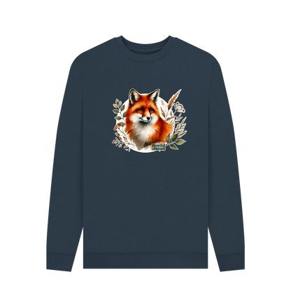 Navy Blue Woodland Fox Men's Sweater