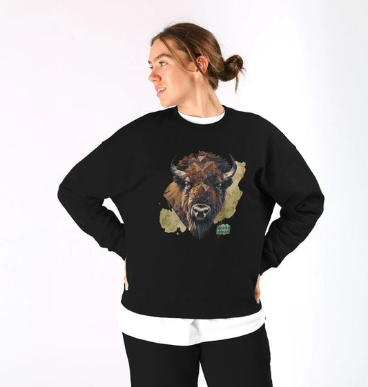 Bison, Wildflowers & Butterflies Women's Oversized Jumper