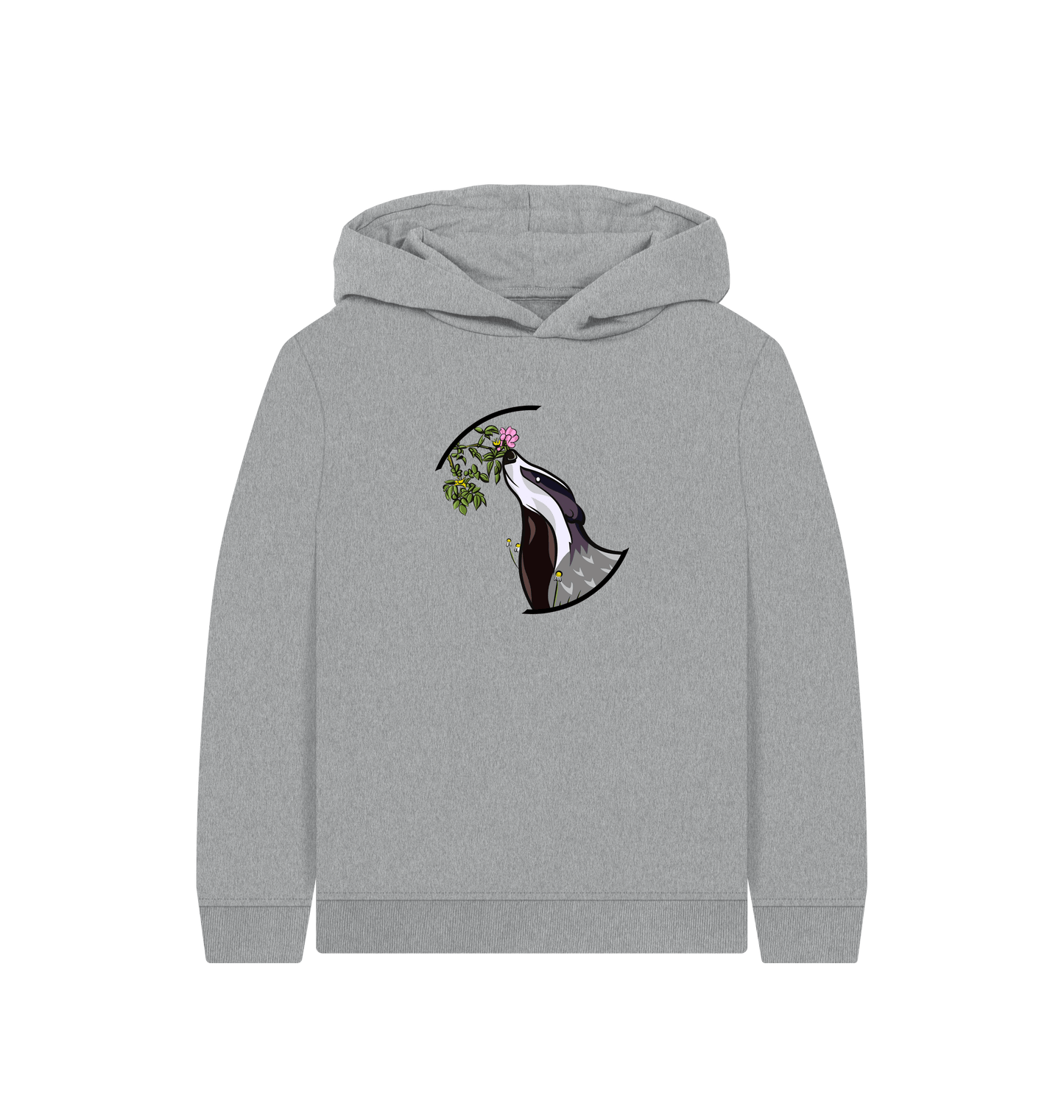 Athletic Grey Printed Kids Hoodie Front