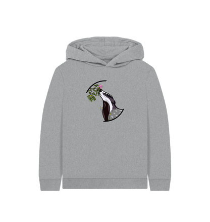 Athletic Grey Printed Kids Hoodie Front