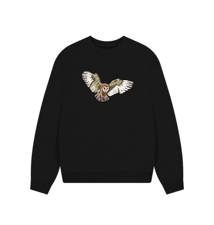 Black Printed Sweater Front