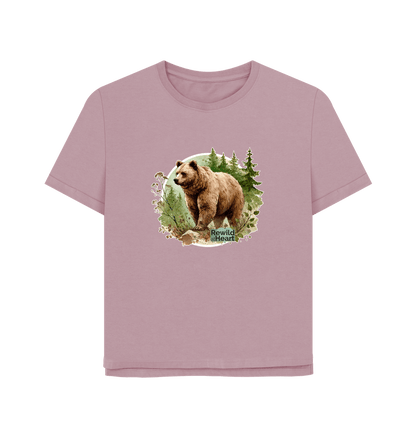 Mauve Brown Bear Wilderness Women's Relaxed-Fit T-Shirt