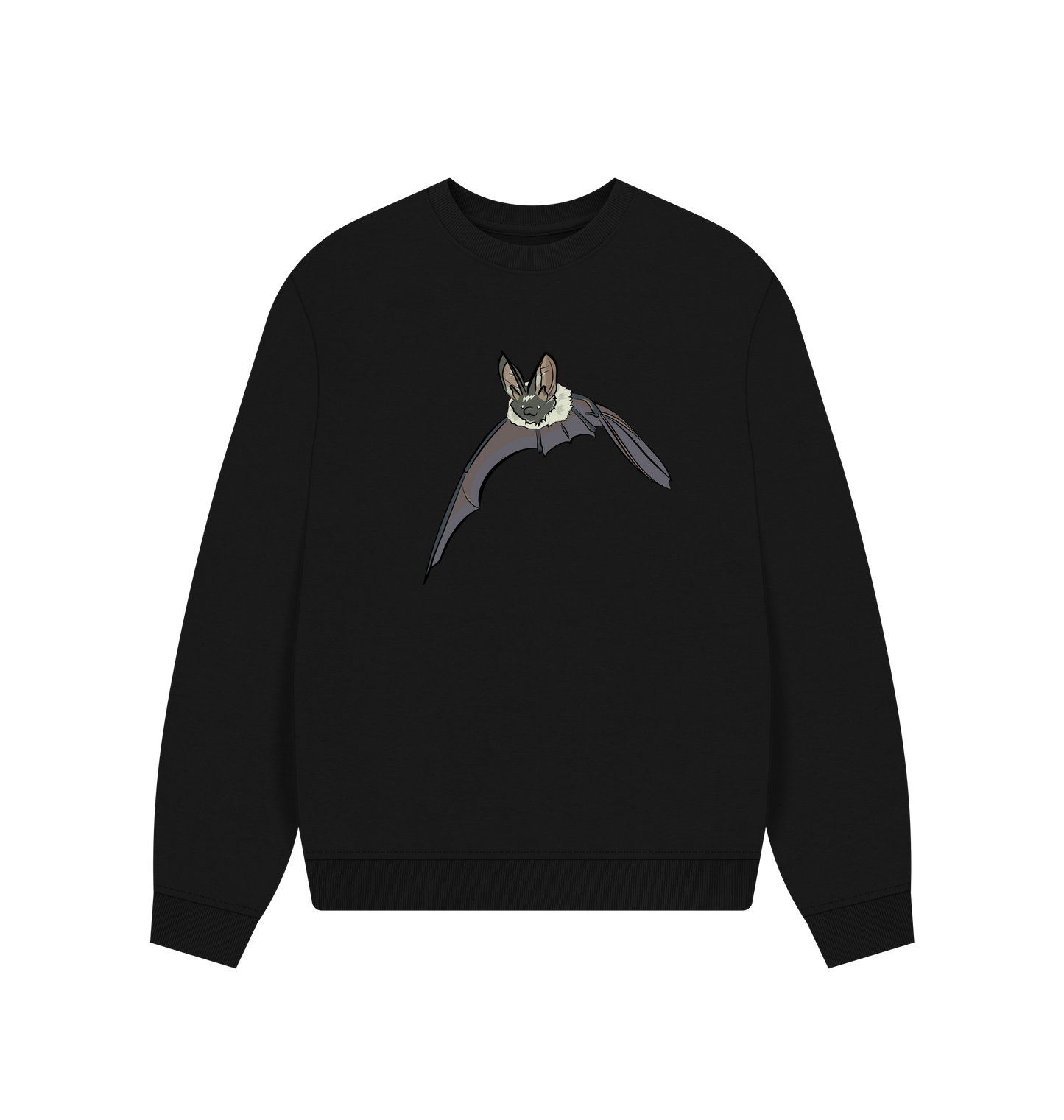 Black Printed Sweater Front