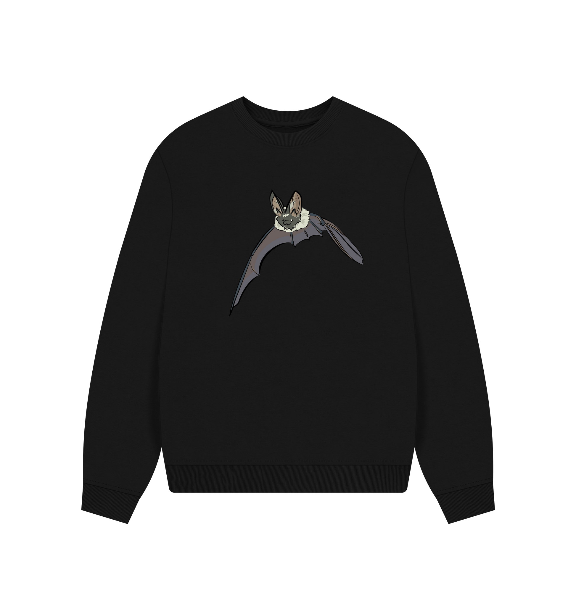 Black Printed Sweater Front