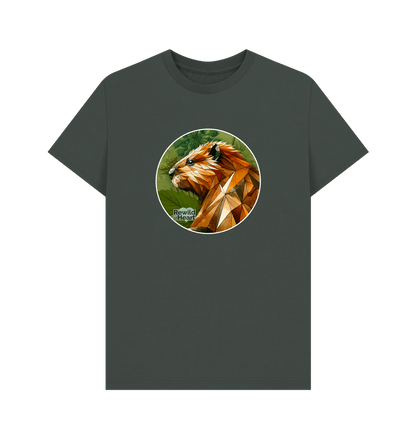 Dark Grey Beaver Botanical Men's T-Shirt