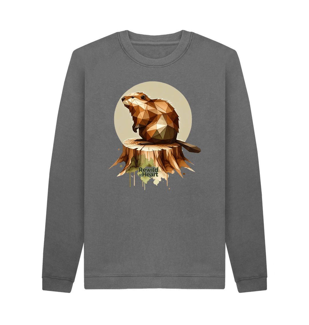 Slate Grey Printed Sweater Front