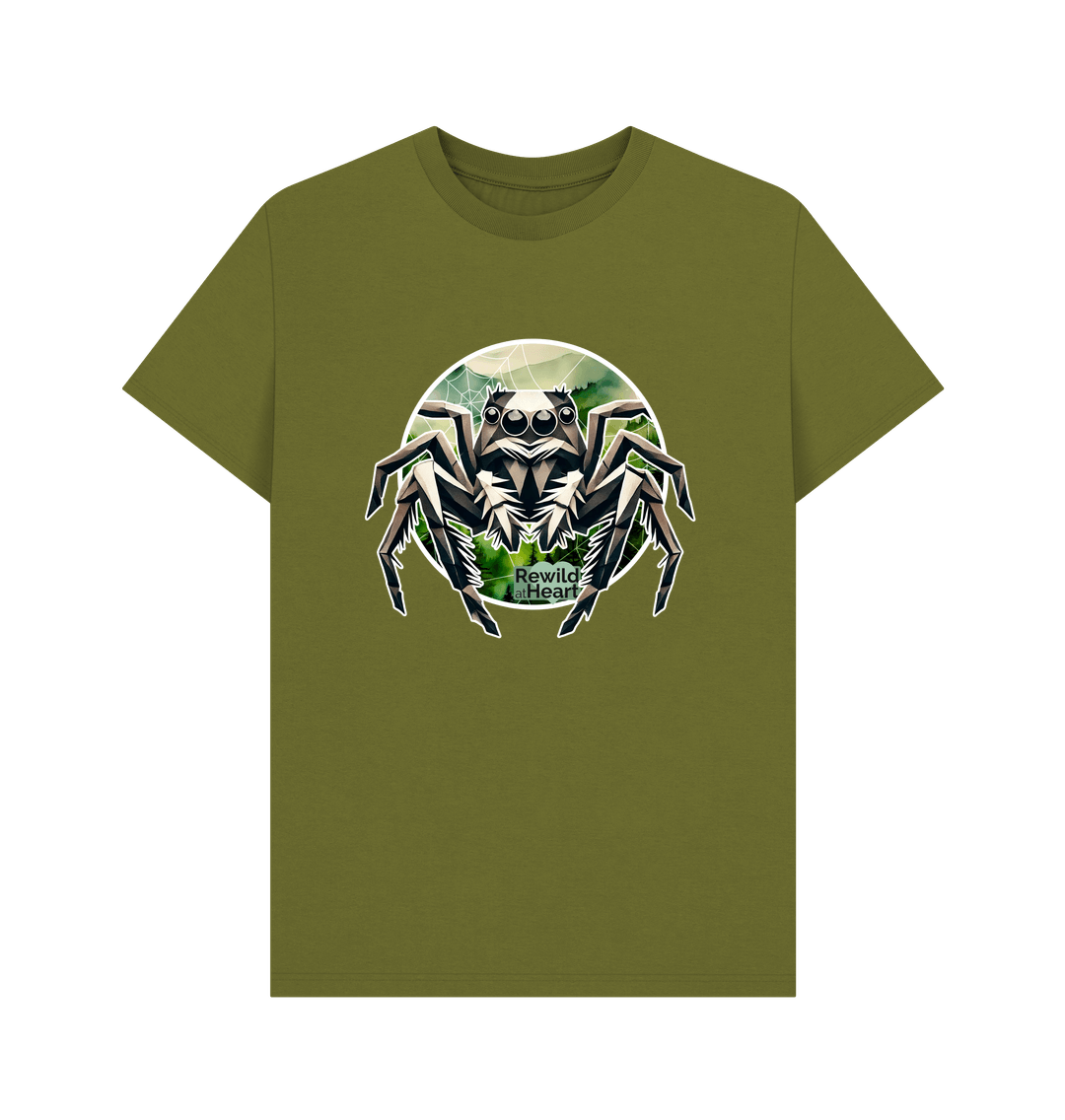 Moss Green Wild Jumping Spider Men's T-Shirt