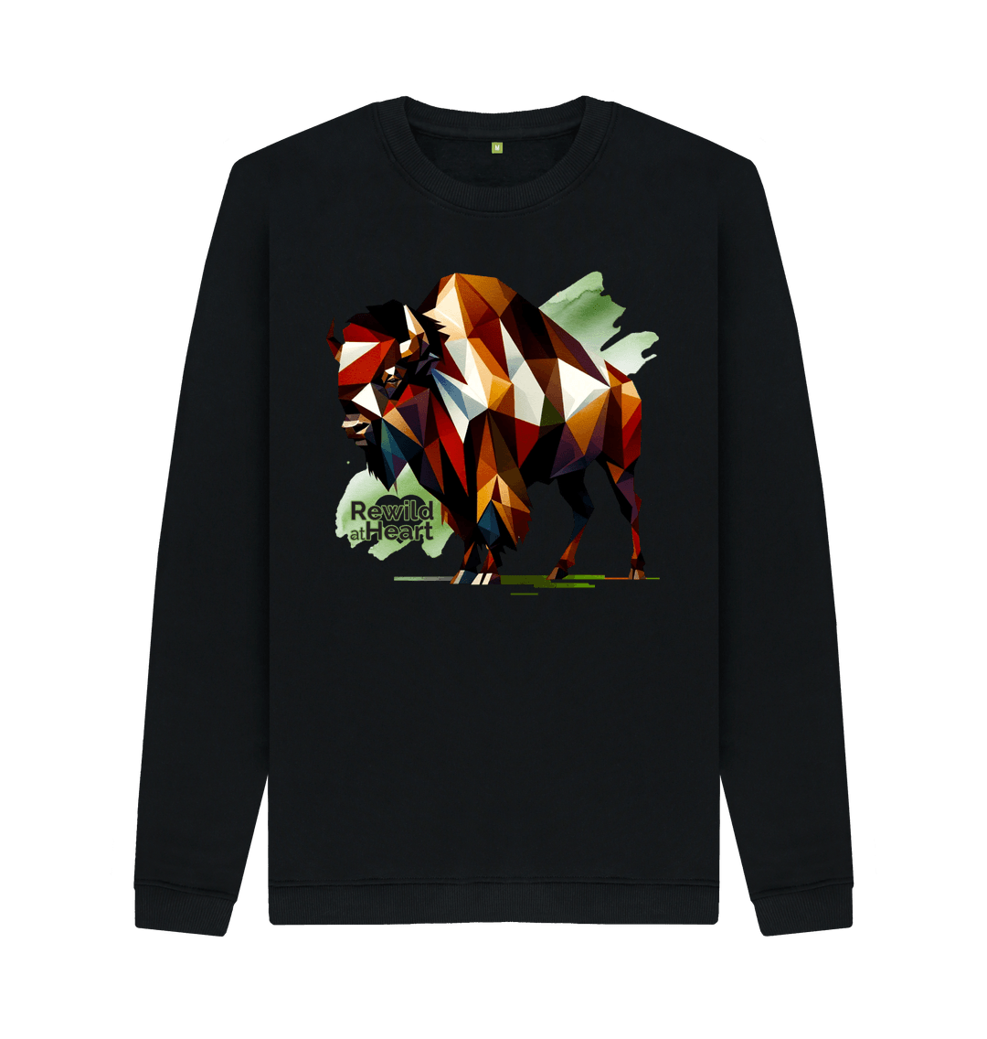 Black Printed Sweater Front