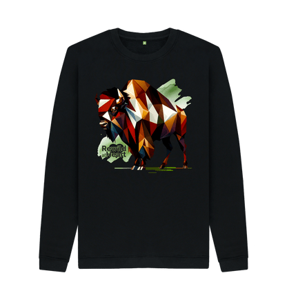 Black Printed Sweater Front