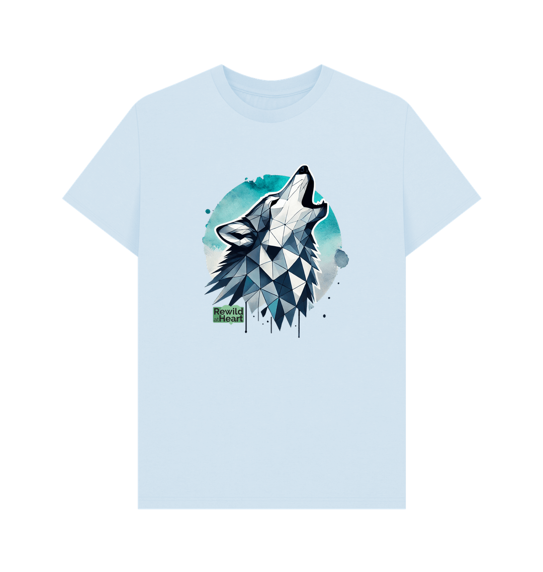 Sky Blue Primal Wolf Howl Men's T-Shirt