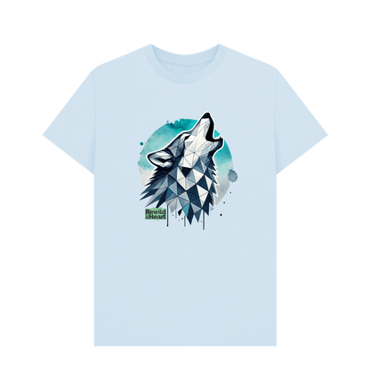 Sky Blue Primal Wolf Howl Men's T-Shirt