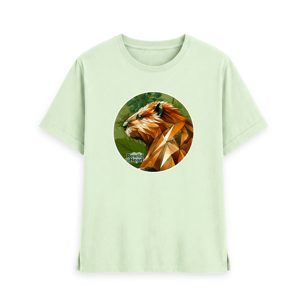 Pastel Green Printed T-shirt Front
