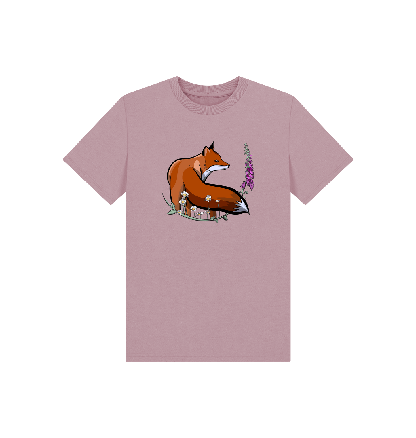 Mauve Printed Kids T-Shirt Front