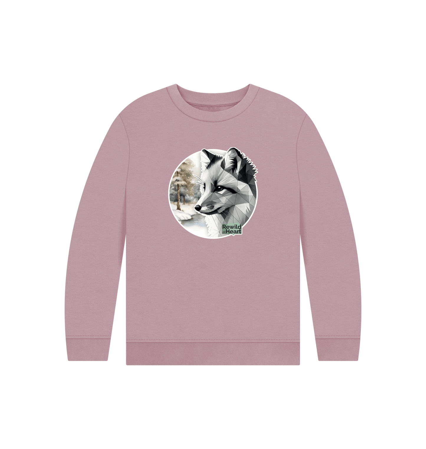 Mauve Printed Kids Jumper Front