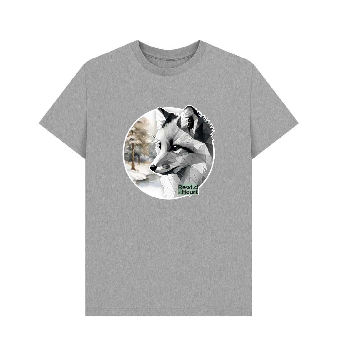 Athletic Grey Silent Arctic Fox Men's T-Shirt